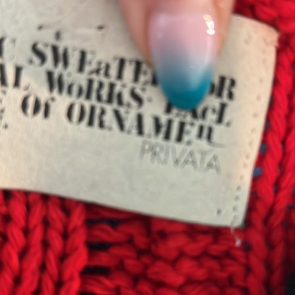 Vintage Privata Sweater Cable Knit Made in Spain V-neck Preppy Red Size Medium - Picture 8 of 11